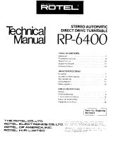 Rotel RP-6400 - Technical manual 